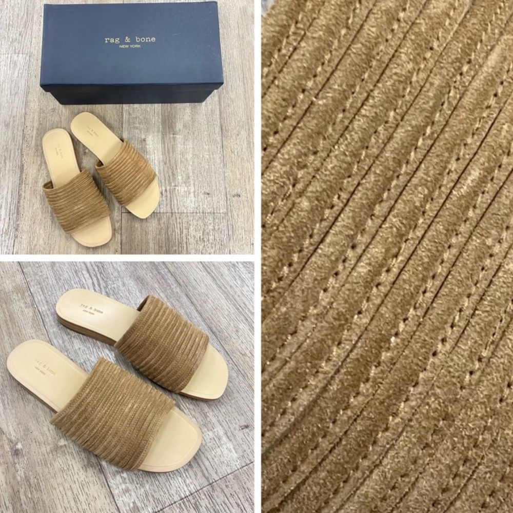 SOLD NIB rag & bone | Cameron Flat Slip On Suede Sandal - Picture 4 of 9